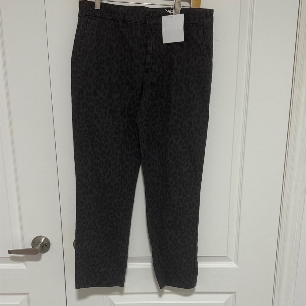 pistola Leopard-Print Ankle Jeans in Brown/Black - Picture 2 of 5
